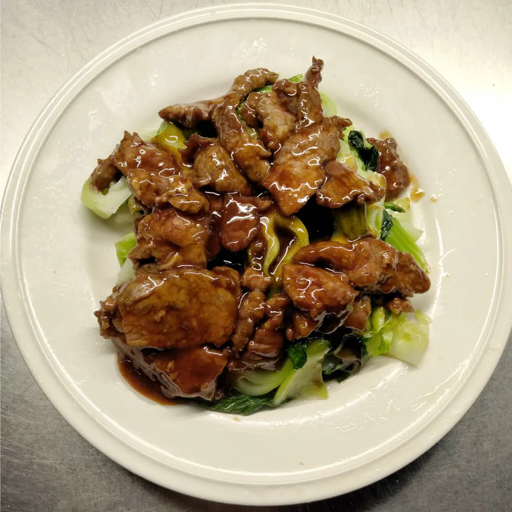 Sauteed Beef with Choy Sum at W4 Noodle House, Chinese Restaurant in New York